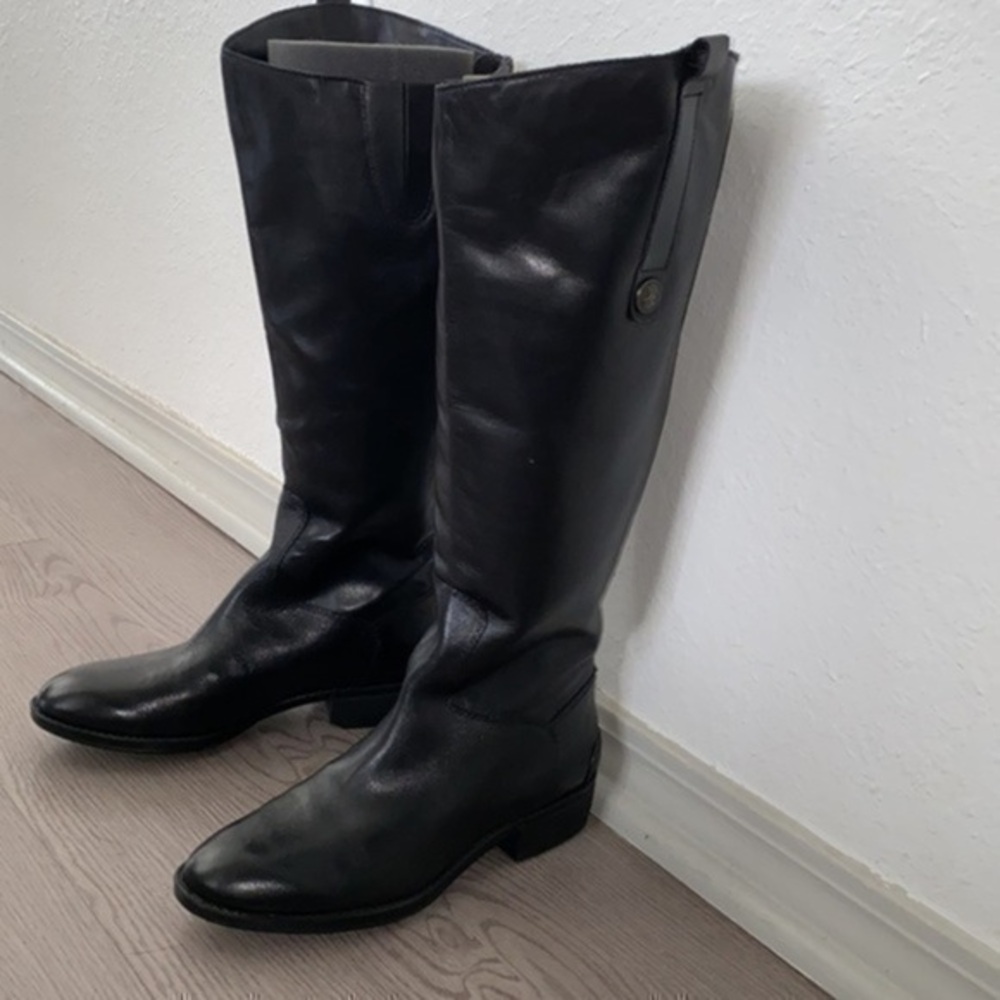 Sam Edelman black Knee-High Leather Riding Boots